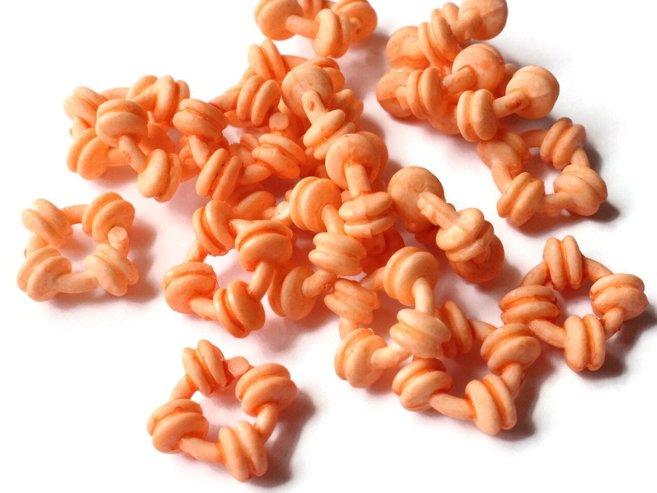 20 15mm Orange Ring Vintage Plastic Beads Links Loose Beads Large Hole Donut Beads